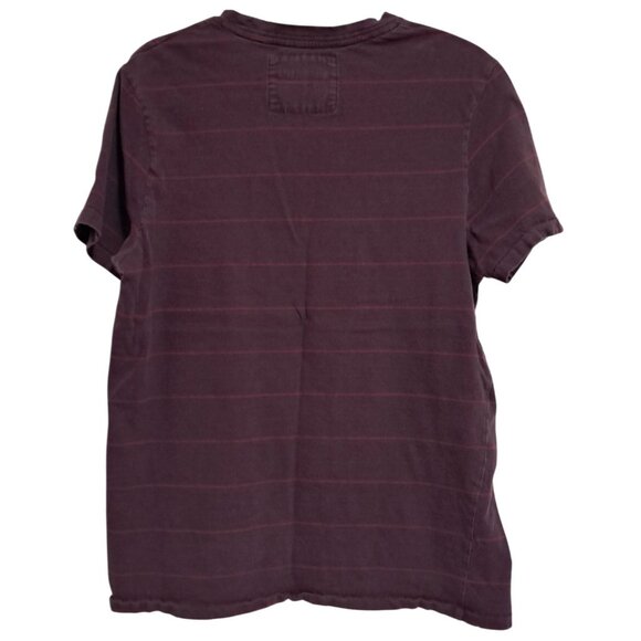 Aeropostale Mens Maroon Graphic T-Shirt L Striped Short Sleeves - Picture 4 of 9